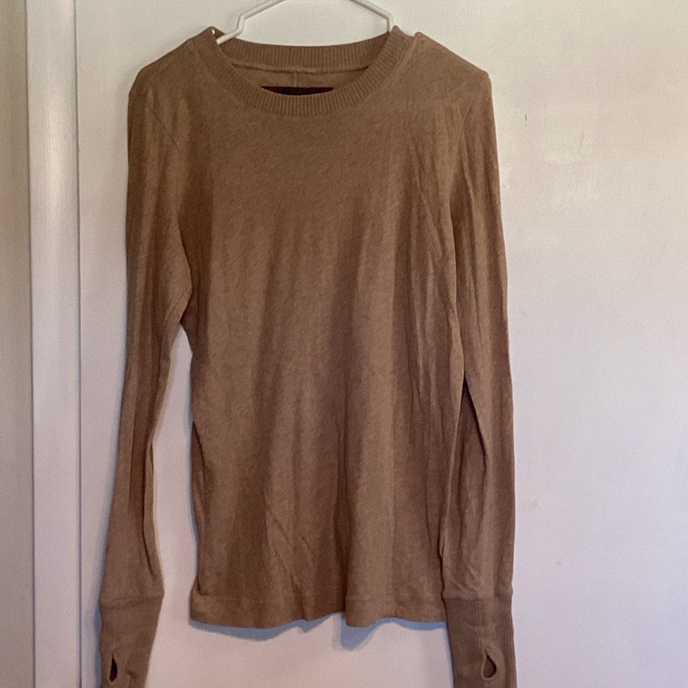 Enya Costa Tan Long Sleeve Sweater cashmere sz medium